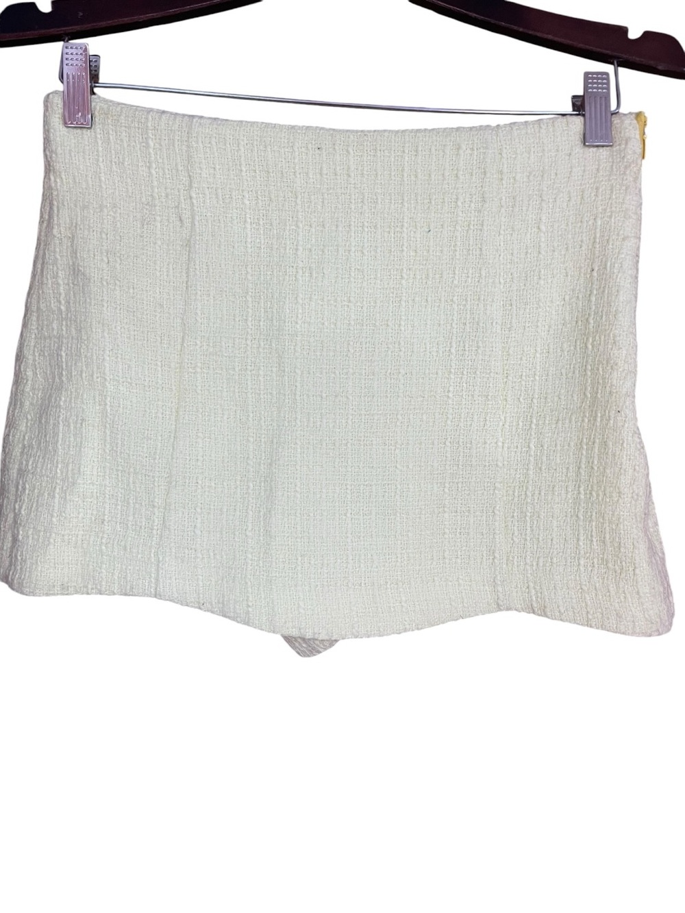 Zara Textured Tweed Mini Skort Yellow